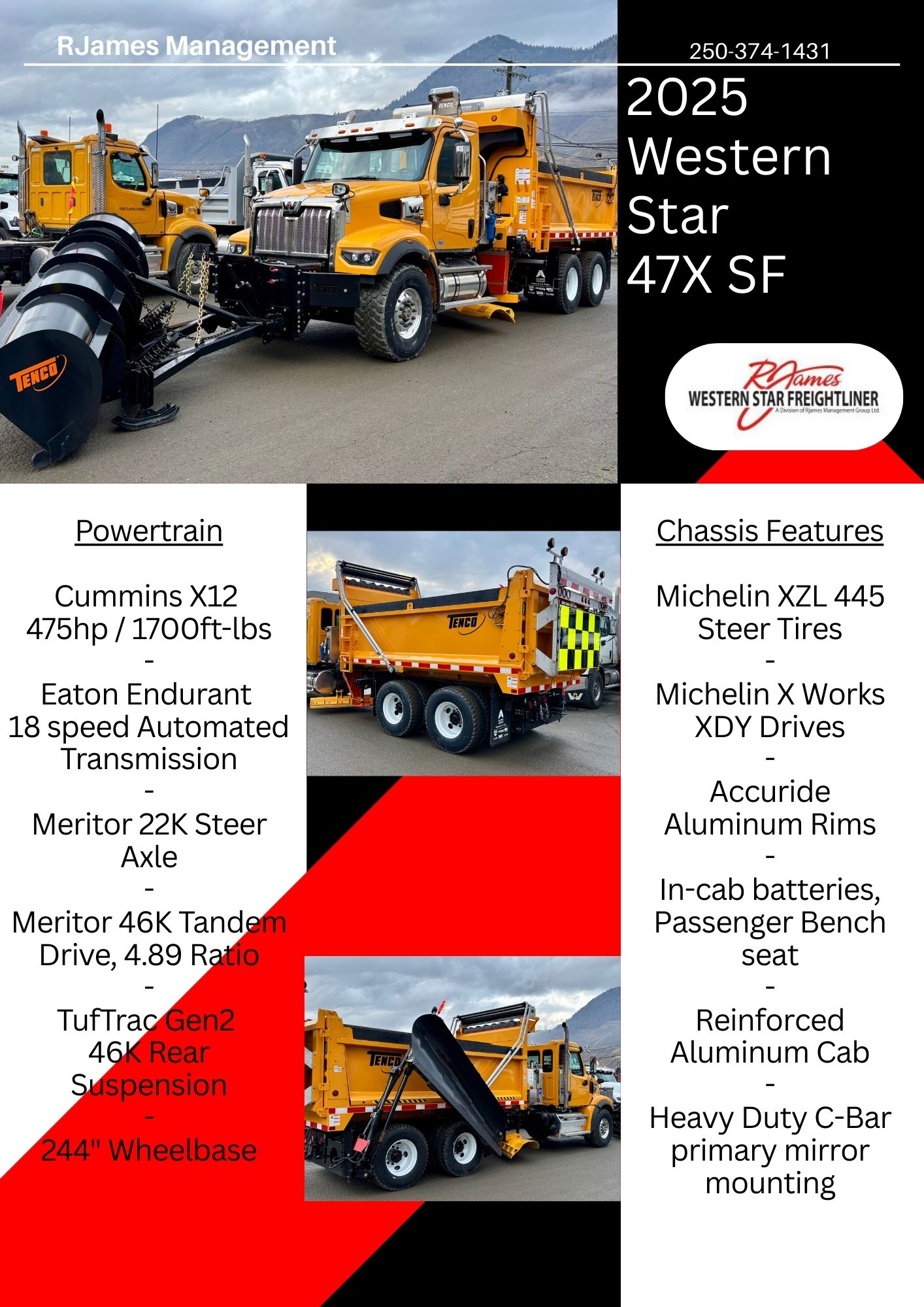 2025 Western Star 47X Day Cab #WD2260N